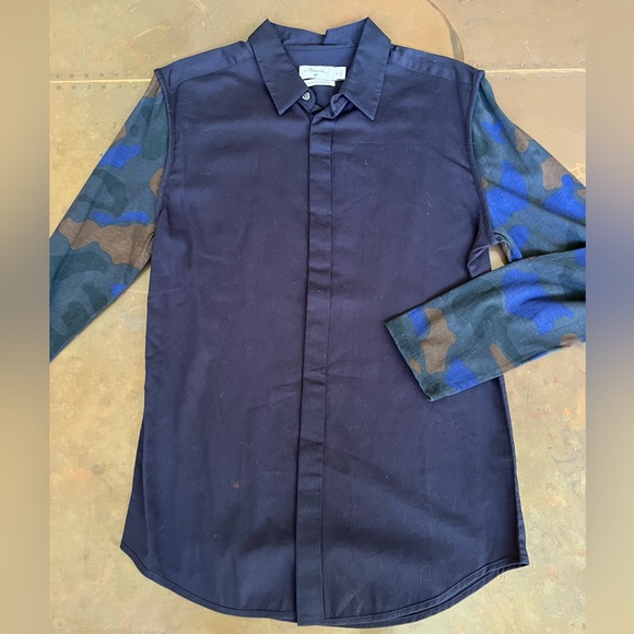 3.1 Phillip Lim for Target Men’s Buttoned Shirt with Soft Camo Sleeves Size S - Picture 3 of 8